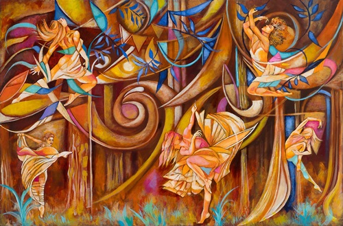 Frolic in the Forest 24x36  12838 